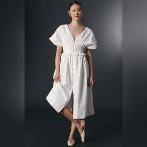 Anthropologie White Backless Dress